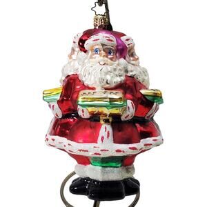 Christopher Radko Santa Claus Caroler 4 Sided Christmas Blown Glass Ornament